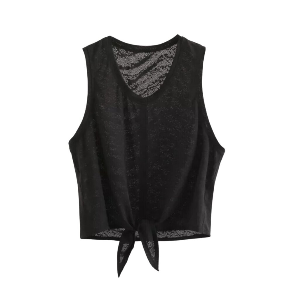 Onyx Sheer Tiger Stripe Yoga Tank - (S, M, L, XL)